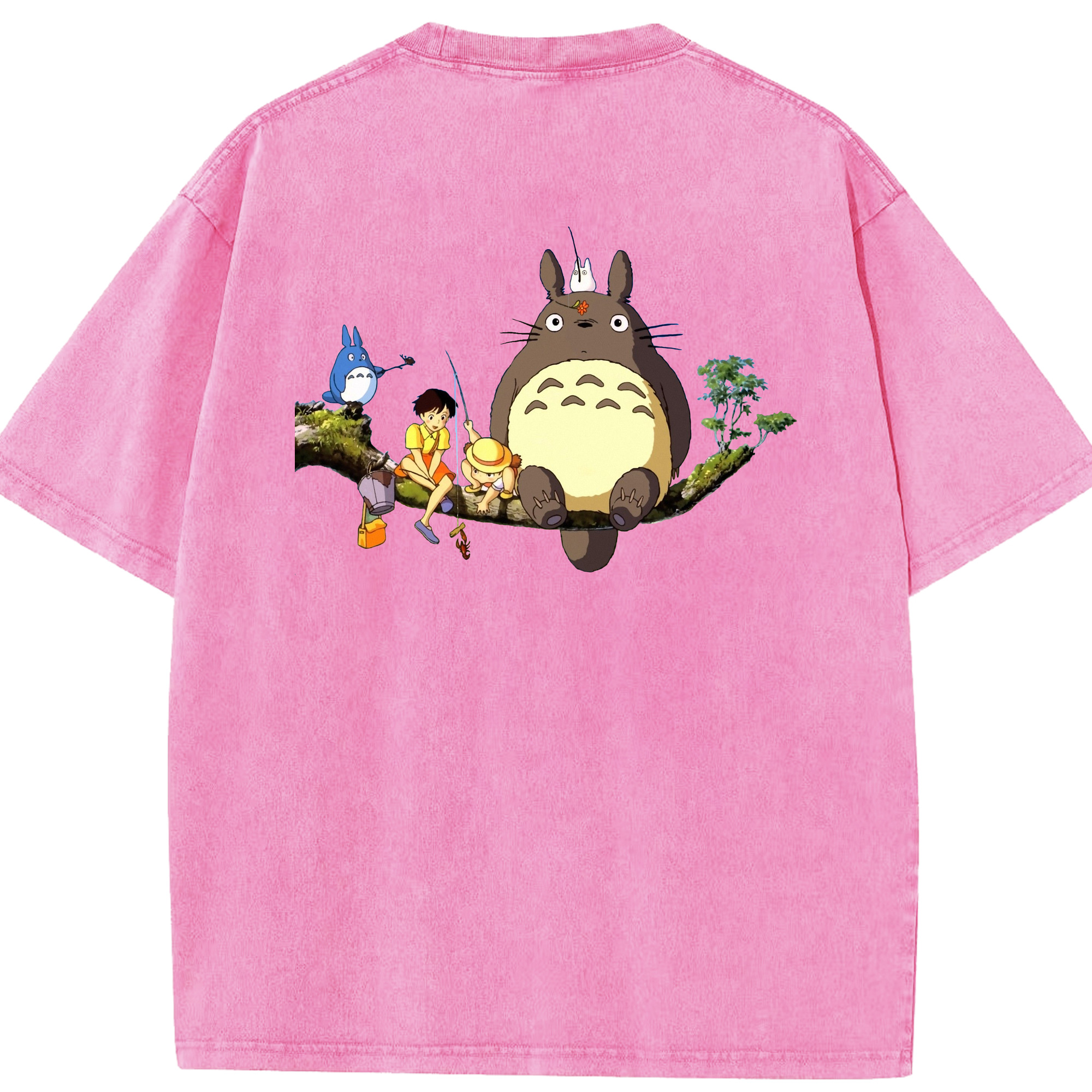 （画像用） となりのトトロ 草壁メイ 草壁サツキ My Neighbor Totoro Satsuki Kusakabe Mei Kusakabe 綿100% ヴィンテージ風 半袖Tシャツ（背面プリント）